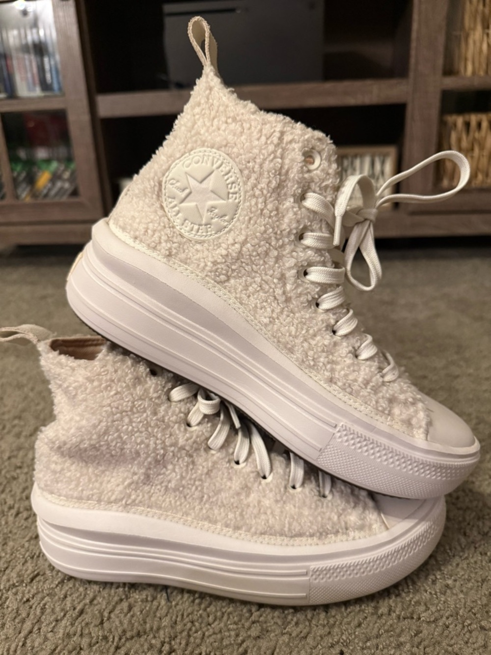Sherpa Converse Chuck Taylor All Star Platform High Top Sneakers NWOT